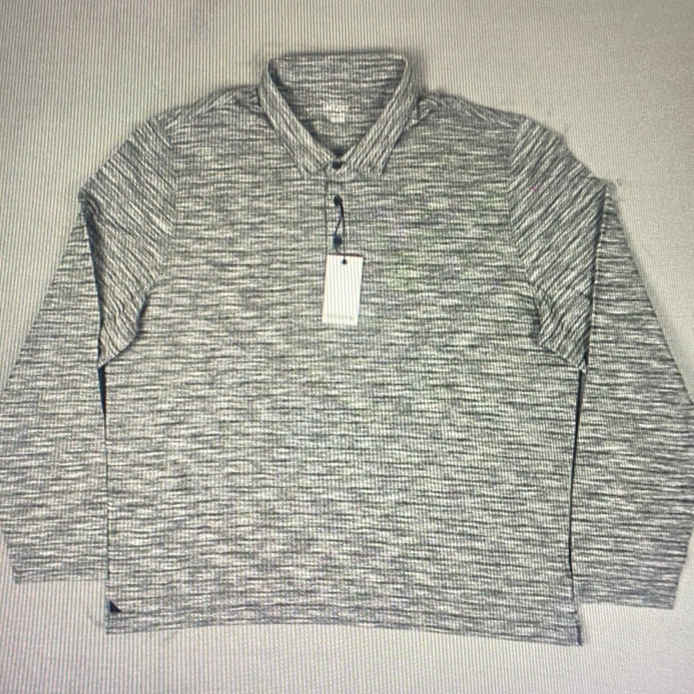 UNTUCKit Men's Gray Heathered Long Sleeve Polo